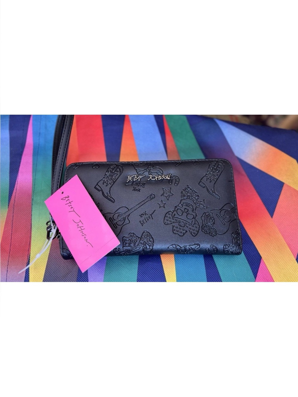 Betsey Johnson cowboy skull wallet NWT